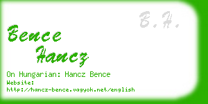 bence hancz business card